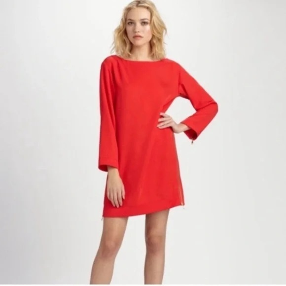 Marc Jacobs red long sleeve mini dress with zip detail - size Medium (M) - Picture 1 of 4